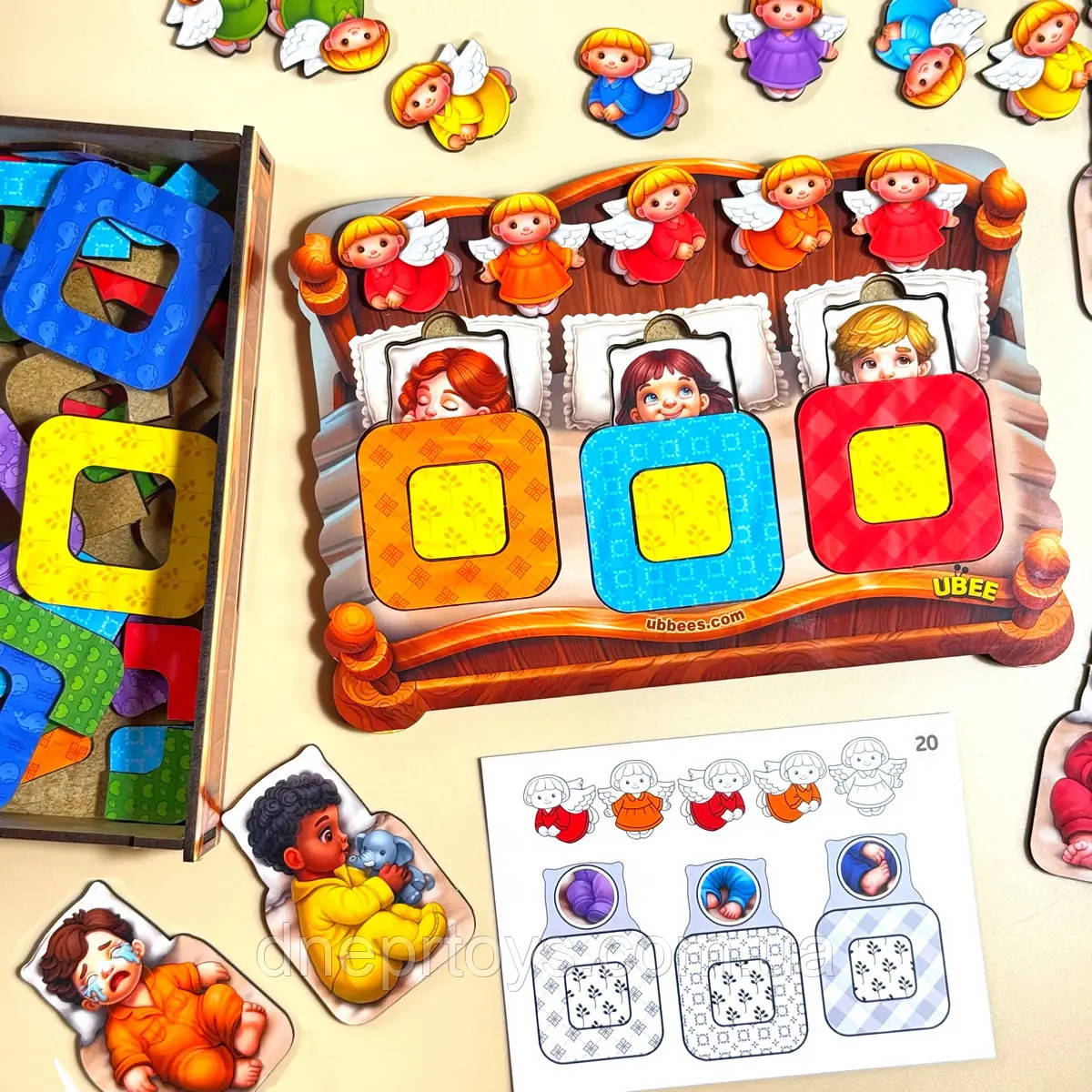 Розвиваюча дидактична гра Малюки у ліжечку дерево Ubee (ПСД303), фото 1