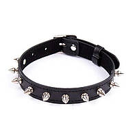 Черный БДСМ ошейник с шипами Садо-мазо