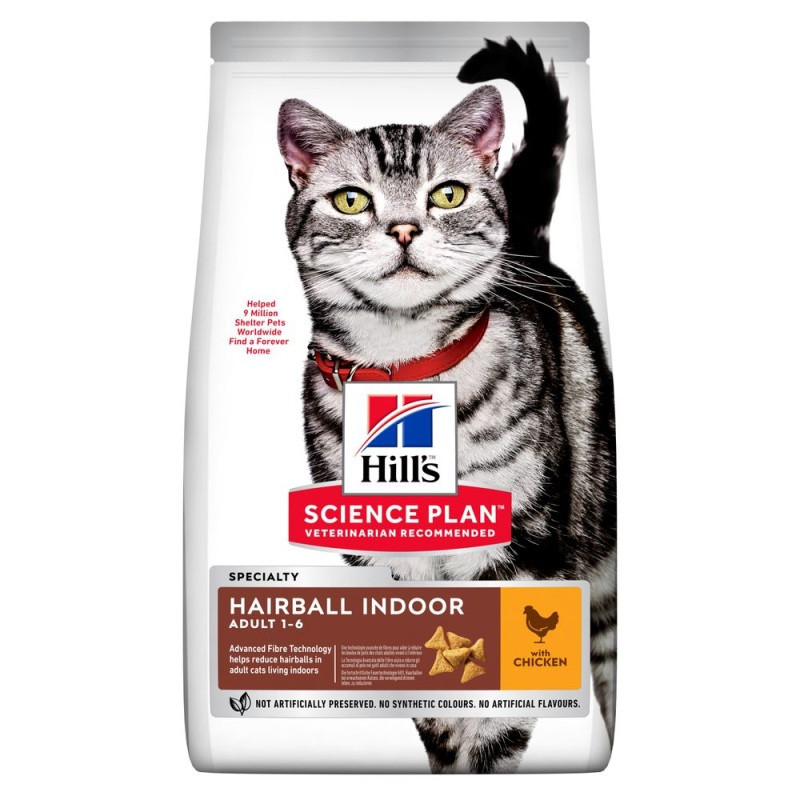 Сухий корм Hill’s Hairball Indoor для виведення шерсті у котів з куркою, 0,3 кг, фото 1