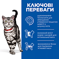Сухий корм Hill’s Hairball Indoor для виведення шерсті у котів з куркою, 0,3 кг, фото 2