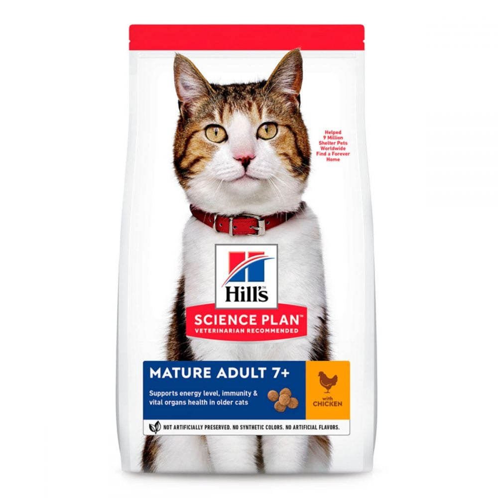 Сухий корм Hill's SP Feline Mature Adult 7+ для похилих котів з куркою, 1,5 кг, фото 1