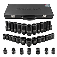 Набір головок ударних в металевому кейсі 1/2'', 33 пр. (6-гр.) (8-32 мм) FORCEKRAFT FK-4333-5MPB