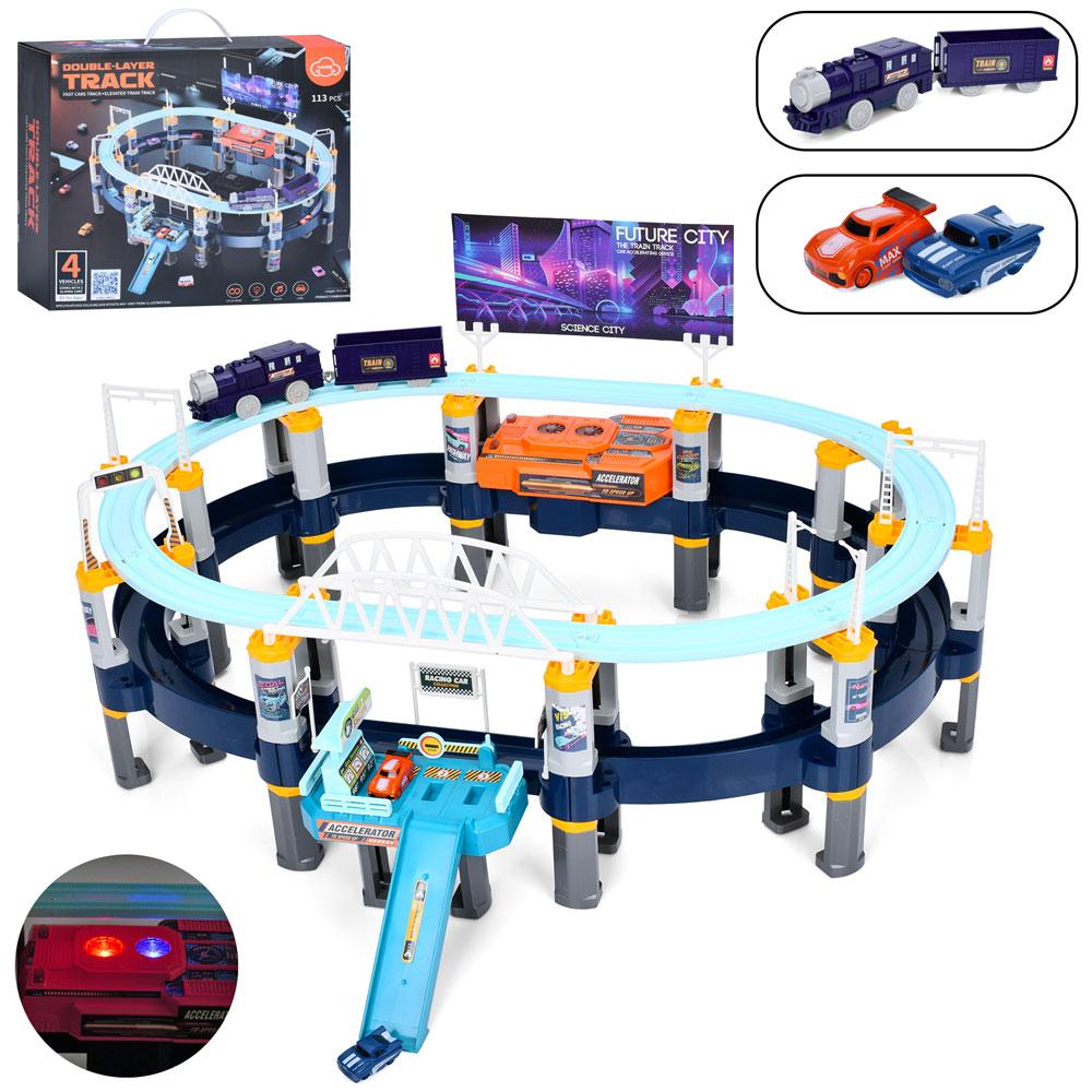 Інтерактивний трек-паркування з залізницею (звуки, підсвітка) арт. T 906 A, фото 1