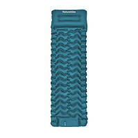 Матрац надувний одинарний Naturehike CNK2550WS019 (65 мм) з вбудованою помпою Синій
