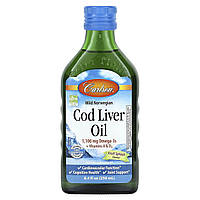 Масло печінки тріски, Norwegian Cod Liver Oil Omega-3 EPA & DHA, Carlson, 250 мл