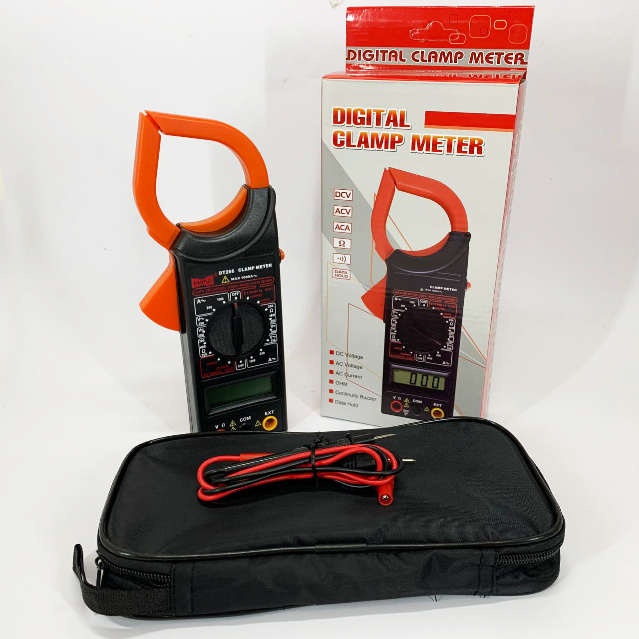 Цифровий кліщовий мультиметр HAOYUE DT266 з чохлом та щупами, фото 1