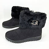 Черевики жіночі утеплені 42р 27см Калоші утеплені чорного кольору, фото 3