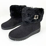 Черевики жіночі утеплені 42р 27см Калоші утеплені чорного кольору, фото 4