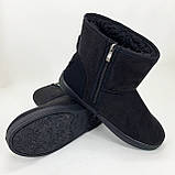 Уггі жіночі утеплені 37р 24см чорні, Жіночі черевики з нейлону, Жіночі бабуші на хутрі, фото 6