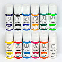 Акрилові маркери 12 кольорів по 60 мл (Фломастери акрилові для малювання та творчості)