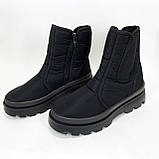 Челсі жіночі 39р 24.5см чорні, Жіночі теплі чоботи демісезонні, Туфлі на платформі, фото 6