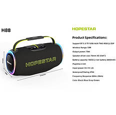 Портативна Bluetooth-колонка Hopestar H88 Black, фото 3