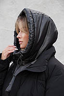 Жіноча Шапка-капюшон Чорна З Плащівки Without Cora Shopingo