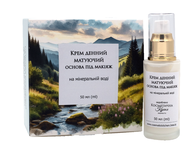 Крем денний матуючий основа під макіяж на мінеральній воді, фото 1