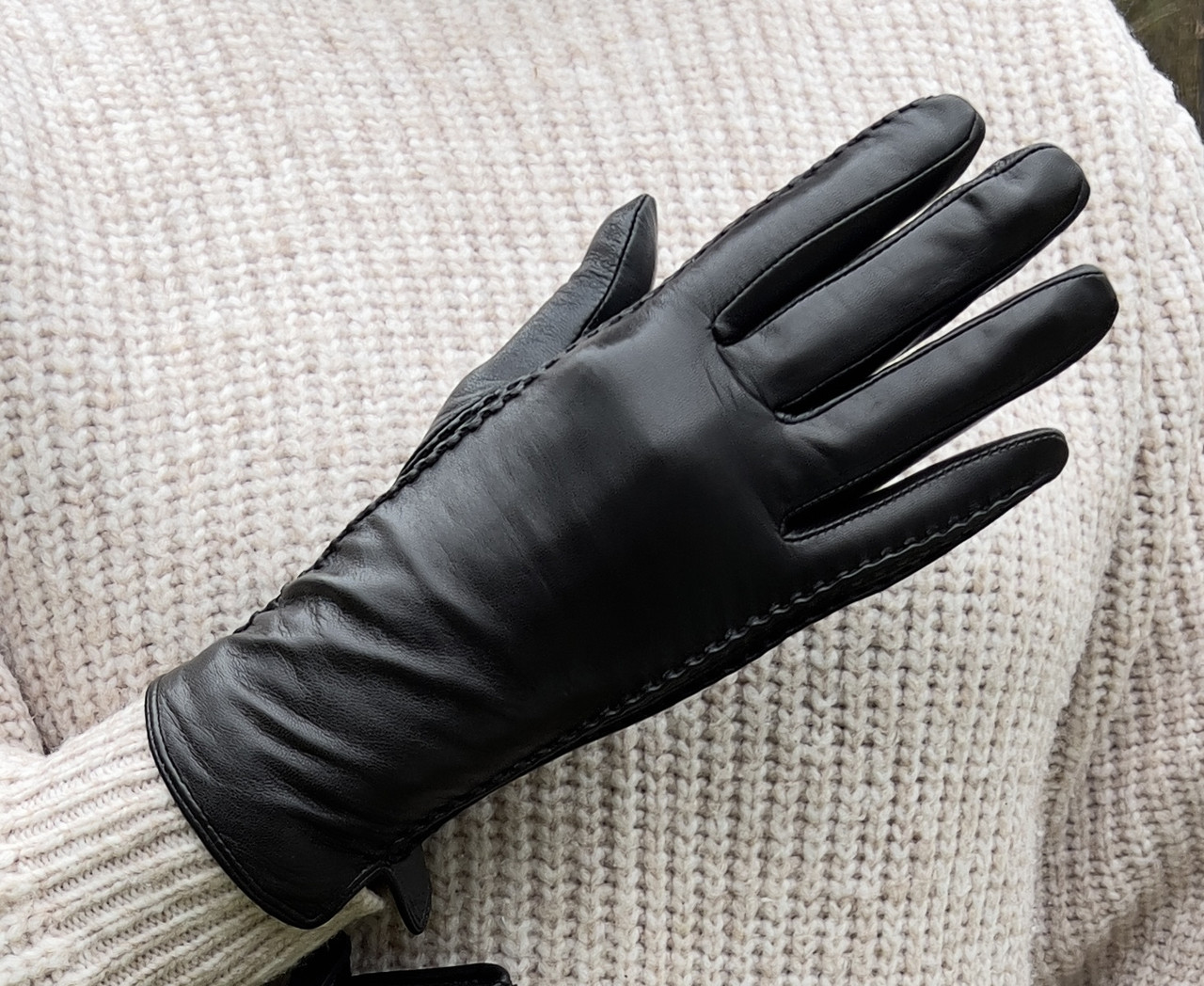 Жіночі рукавички з вовняною підкладкою, фото 1