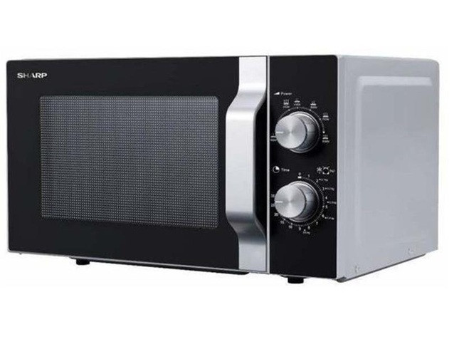 Мікрохвильова піч Sharp R204SA — 20 л, 800 Вт, механічне керування, срібляста, фото 1