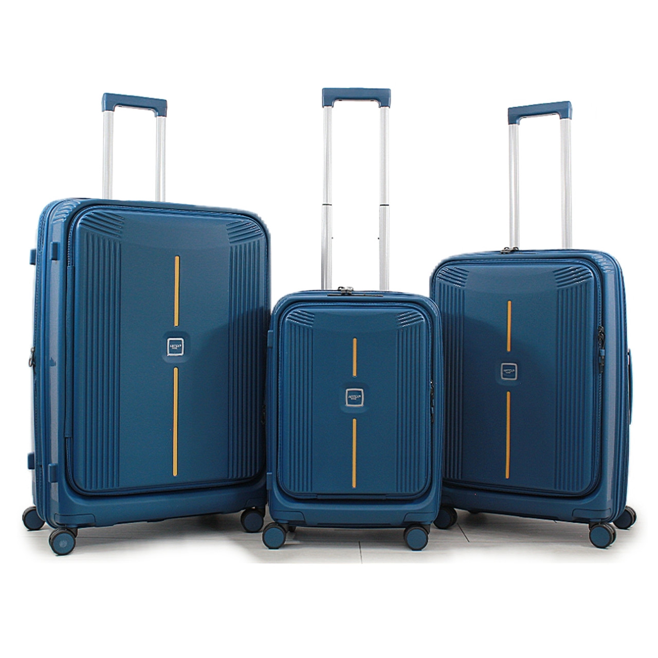 Набір валіз Франція (L M S-3шт) поліпропілен синій/Airtex 647, фото 1