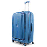 Валіза велика L поліпропілен синя 76х53х31+5/129л/5.4кг/Airtex 647, фото 2