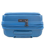 Валіза ручна поклажа S поліпропілен синя 55х38х24+5/50л/3.4кг/Airtex, фото 5