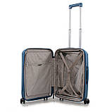 Валіза ручна поклажа S поліпропілен синя 55х38х24+5/50л/3.4кг/Airtex, фото 10