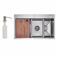 Lidz Handmade H7545 Мийка для кухні інтегрована Decor Honeycomb 3,0/1,0 мм LDH7545DEC48372