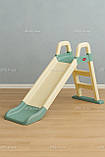 Дитяча гірка для дому і дачі 140 см біла з пастельно-зеленим (Doloni), фото 3
