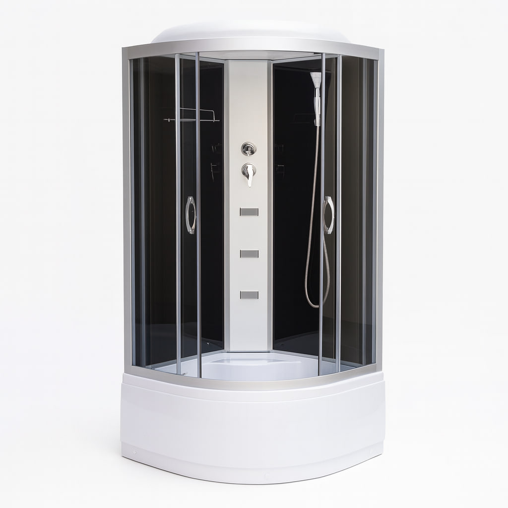 Душовий бокс Vivia Glory 95 90x90*220 см на глибокому піддоні з гідромасажем тоноване скло