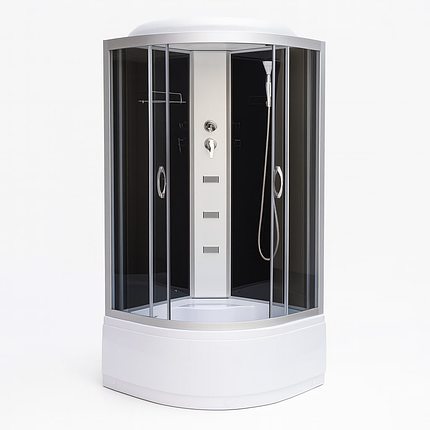 Душовий бокс Vivia Glory 95 90x90*220 см на глибокому піддоні з гідромасажем тоноване скло, фото 1