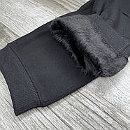 Лосини жіночі термо безшовні кашемір бавовна на хутрі Ira, розмір 6XL, чорні, 801, фото 2