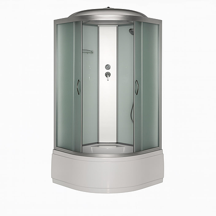 Душовий бокс Vivia 95 BF RC W 90x90х215 см на глибокому піддоні матове скло, фото 1