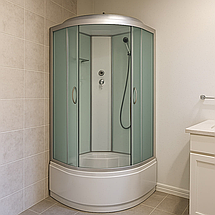 Душовий бокс Vivia 95 BF RC W 90x90х215 см на глибокому піддоні матове скло, фото 2