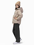 Зимова куртка-пуховик ПУФЕР для дівчат (152-164р) Бежева, фото 3