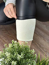 Комфортні жіночі лосини на хутрі, тканина "Еко-Шкіра" 42, 44, 46, 48, 50, 52, 54 розмір 42, фото 5