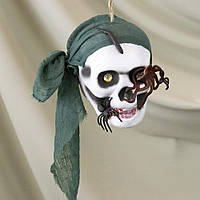 Декор підвісний череп Корсар 13797 (пляшково-зелений)