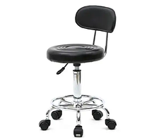 Стілець для майстра манікюру зі спинкою чорний