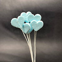 Набір цукрових прикрас "Сердечка на дротиках блакитні"
