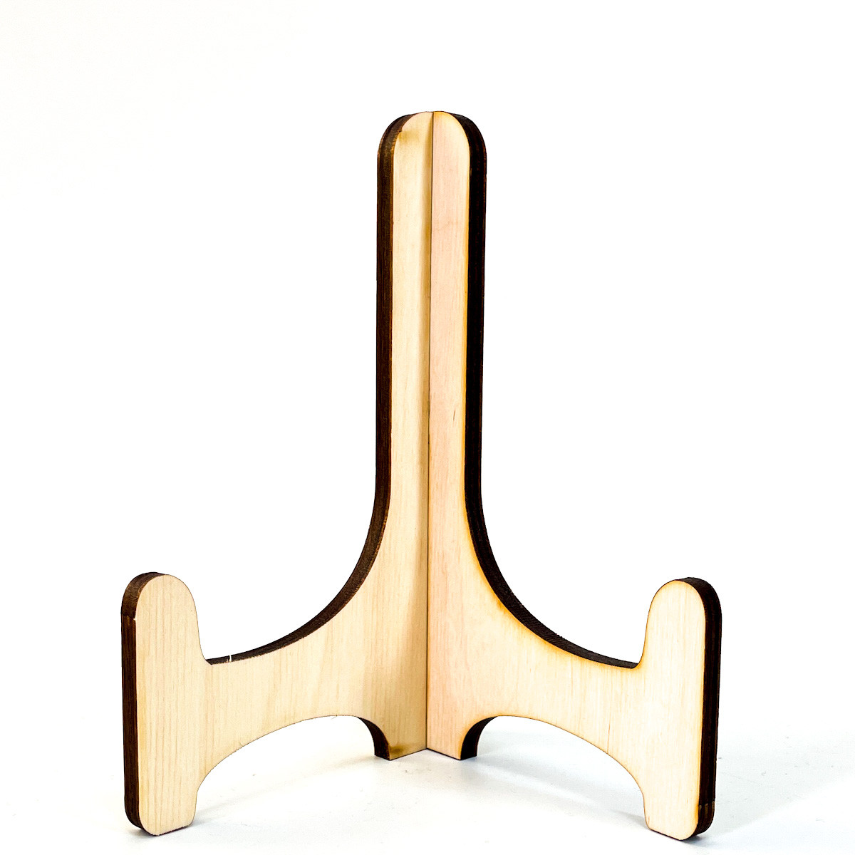 Підставка під декоративну тарілку сувенірну 20-25 см світла з дерева №2 h=16 см (FL-00031870), фото 1