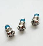 Кнопка без фіксації 12 мм Кнопка металева з підсвіткою червоний LED Кнопки антивандальні для автоматики 12-24 В, фото 9