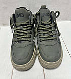 Зимові дитячі черевики MD на овчині хакі 34-36, фото 2