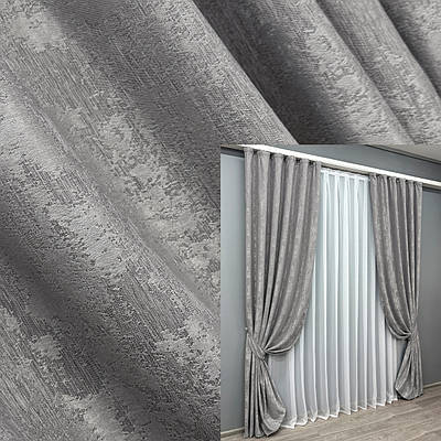 Штори жакард (2шт. 1,5х2,7м.) колекція "Sultan YL" Туреччина. Колір сірий. Код 1212ш 33-0037