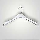 Пластикові плічки вішалки 39 см срібніі з широким плечем 3 см для одягу упаковка 5 шт, фото 3