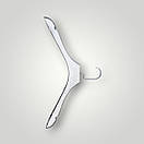 Пластикові плічки вішалки 39 см срібніі з широким плечем 3 см для одягу упаковка 5 шт, фото 2