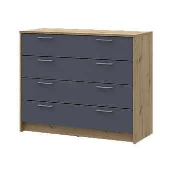 Комод Doros Ронді Дуб Артізан/Графіт 4 шухляди 100х40х82 (41516186)