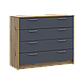 Комод Doros Ронді Дуб Артізан/Графіт 4 шухляди, фото 4