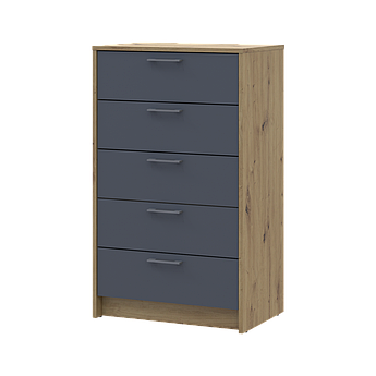 Комод Doros Ронді Дуб Артізан/Графіт 5 шухляд 60х40х100 (41516188)