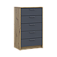 Комод Doros Ронді Дуб Артізан/Графіт 5 шухляд 60х40х100 (41516188), фото 4