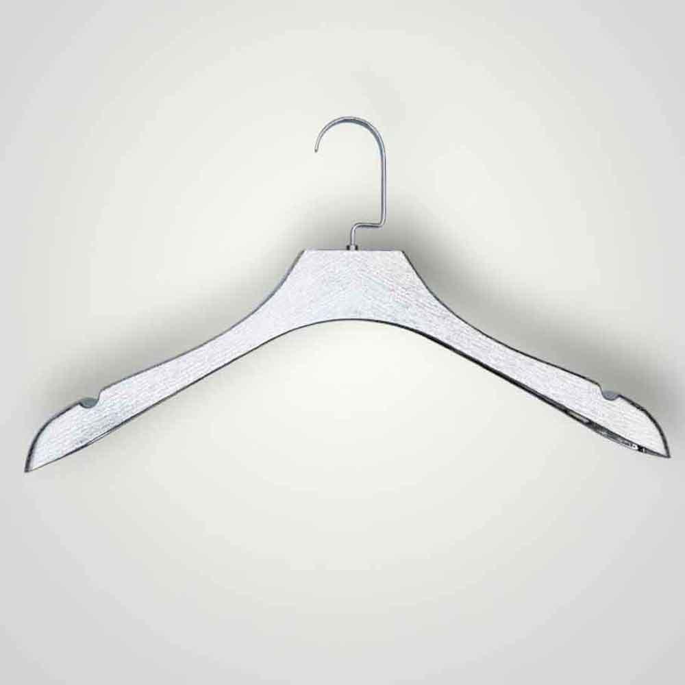 Пластикові плічки вішалки 39 см срібніі з широким плечем 3 см для одягу упаковка 5 шт, фото 1