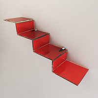 Полиця з фарбованого скла 800х200х300 мм.