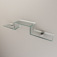 Полиця з матового скла 735х130х115 мм.