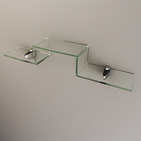 Полиця з прозорого скла 735х130х115 мм.